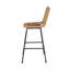 2 tabourets de bar d'extérieur - look moderne, pieds inclinés, structure en fer noir,
