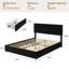 Grand lit plateforme en velours avec 4 tiroirs, sans sommier tapissier-214289609