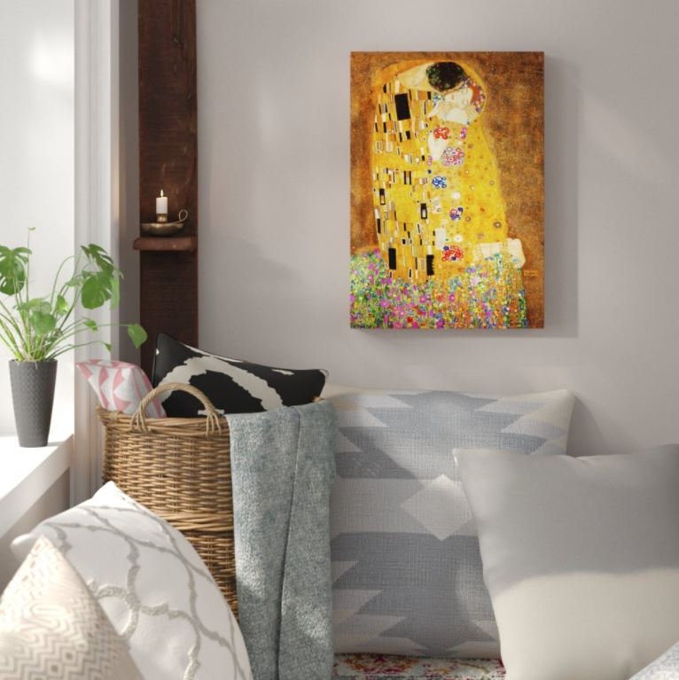 The Kiss No.1 by Gustav Klimt - Wrapped Canvas, 50cm H x 35cm W