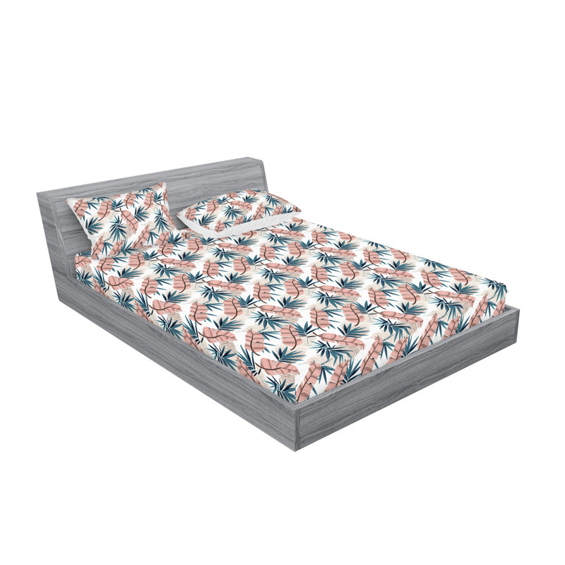 Drap-housse et taies décoratives 3 pièces Ambesonne, Ensemble de draps pour lit double avec 2 taies d'o