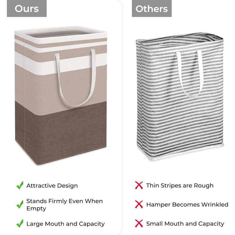 2 Pack Laundry Basket Waterproof Freestanding Laundry Hamper Collapsible Tall Clothes Hamper With Extended Handles For Clothes Toys In The Dorm And Family