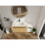 Ensemble de meuble-lavabo mural 48 po avec lavabo de comptoir en résine, 1 tablette de rangement, 2 portes à fermeture douce (KD-Packing)-1424139999