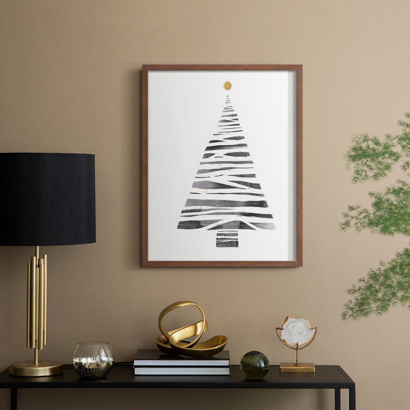 «Christmas Tree I», reproduction encadrée - bois massif, H 21 po x l 17 po, Noyer
