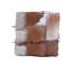 Hawthorn 36cm Wide Genuine Leather Square Patchwork Cube Ottoman