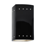 Mirabel - Small Rectangle W/ Perfs - Outdoor Closed Top & Bottom Wall Sconce - Gloss White - Dedicated LED/C
