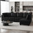 Faux Leather L-Shaped Modular Sectional Sofa-75756251-75756249