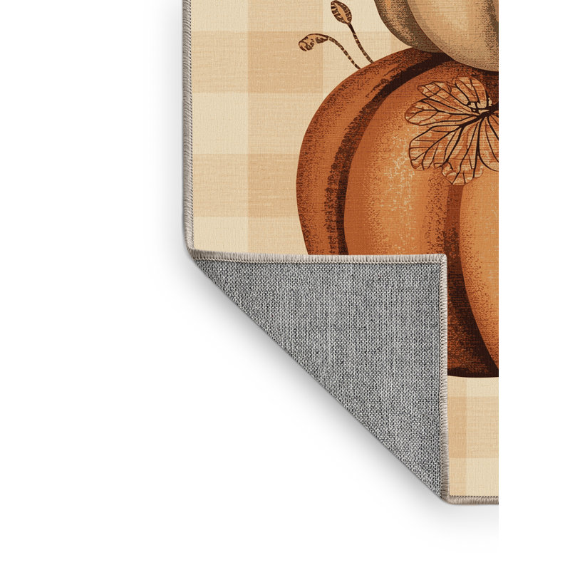 Machine Washable Midtown Halloween Modern & Contemporary Abstract Rug in Beige – Beige Binding, 5x8