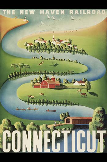 Connecticut-impression publicitaire, H 66 po x l 44 po x P 1,5 po