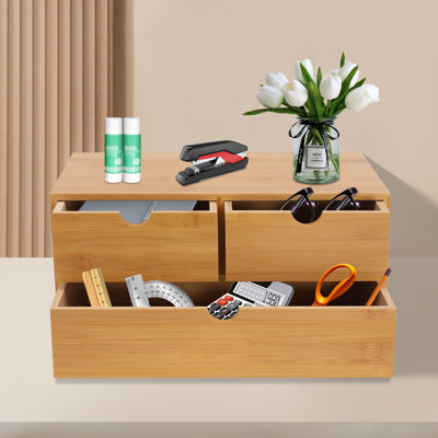Mini Bamboo Desk Tabletop Storage Organizer