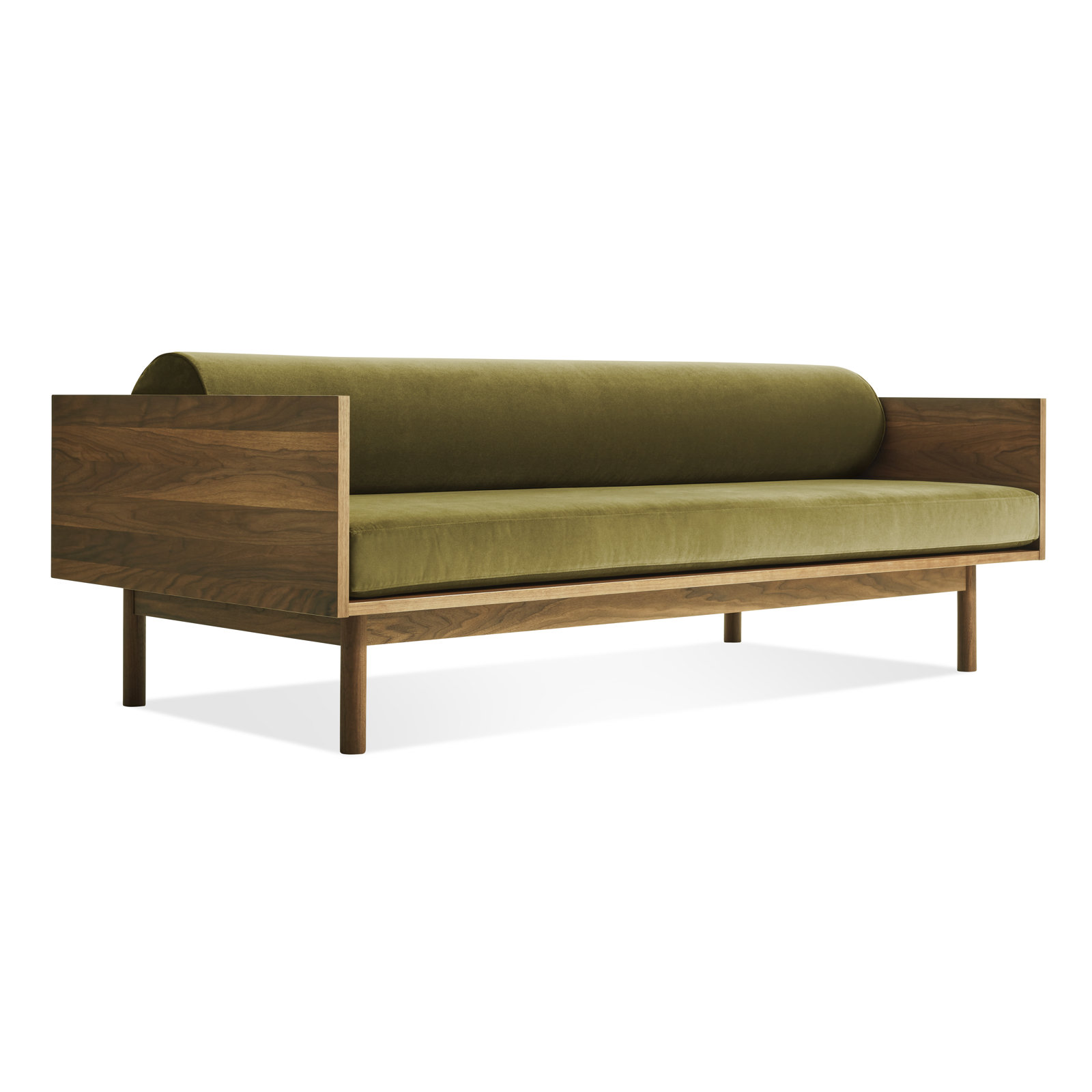 Souvenir 87'' Upholstered Sofa, Walnut, Bella Loden Performance Velvet