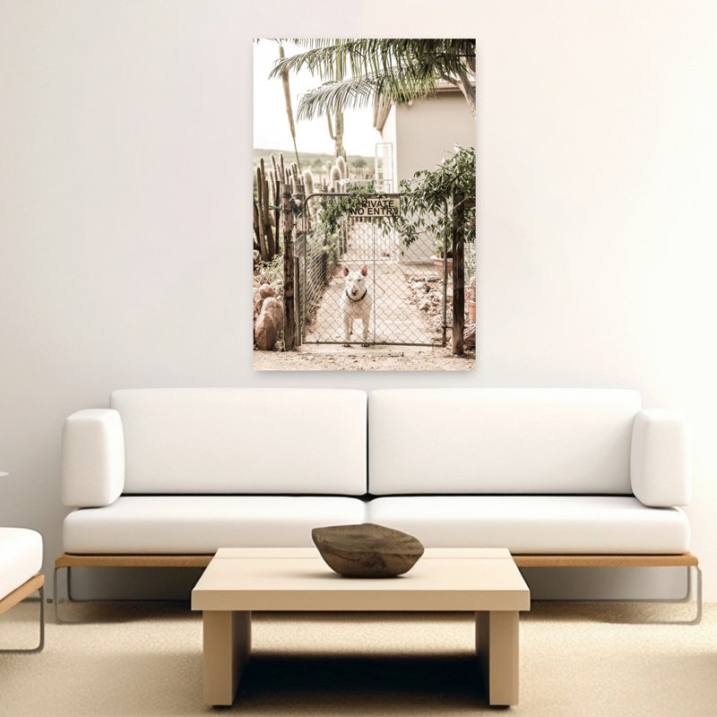 Art contemporain, paysage abstrait, palmier, cactus, H 60 po x l 40 po