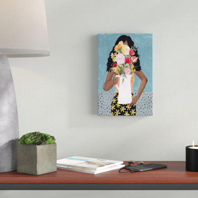 «Flower Vase Girl I», peinture sur toile