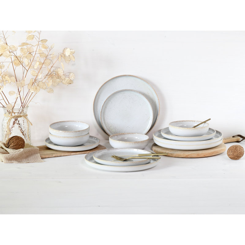 Uno Piece Stoneware Dinnerware Set - Service for 4
