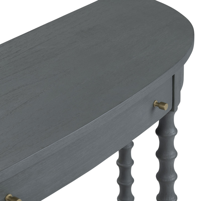 40 In. Gray Solid Wood 1 Drawer Accent_Console_Sofa Table