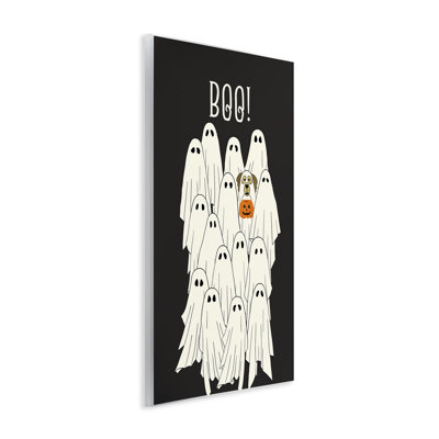 Boo Ghosts with Dog Costume Wall Plaque, design by JJ Design House LLC