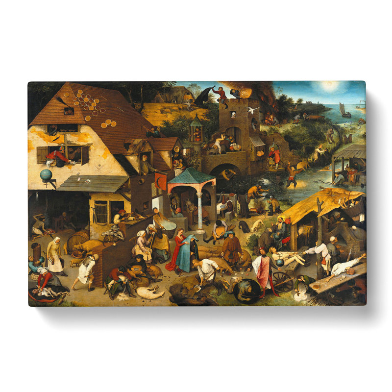 Neverlandish Proverbs by Pieter Bruegel The Elder - Wrapped Canvas Print, 35cm H x 50cm W x 3cm D