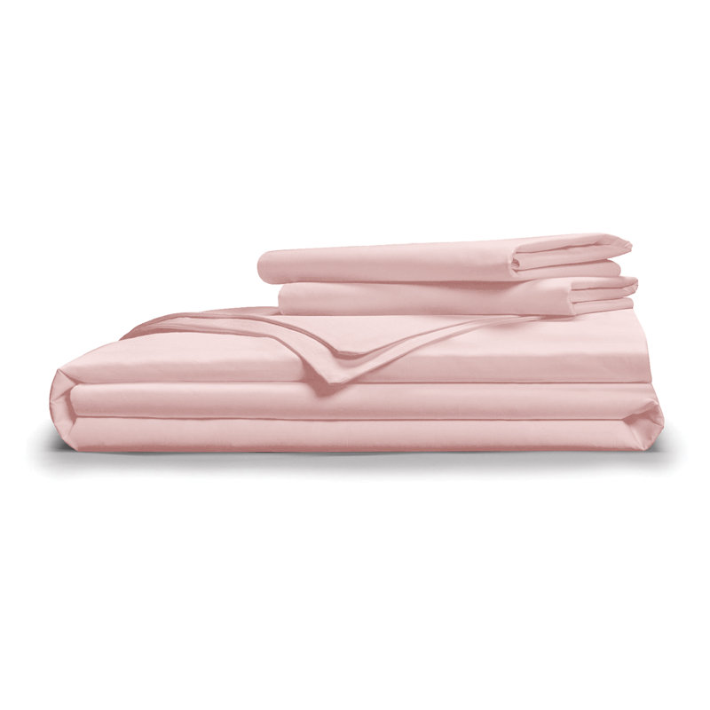 Luxe Light Pink Cotton Full/Queen Duvet Cover Set