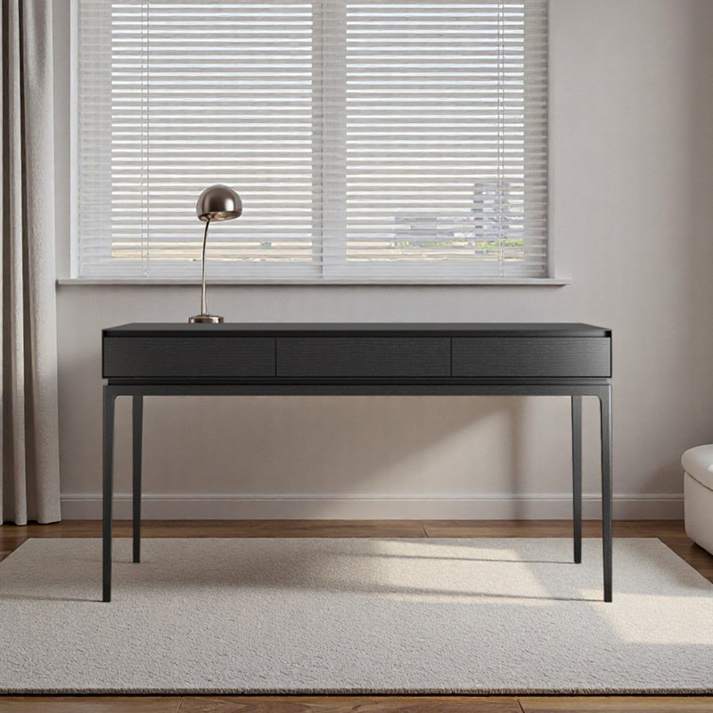 Simple computer desk study table for learning, Black, 30.71" H x 62.99" W x 25.59" D