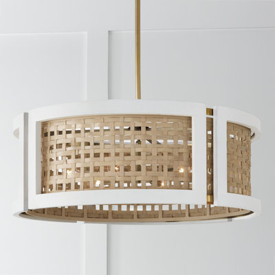 6 - Light Dimmable Drum Chandelier