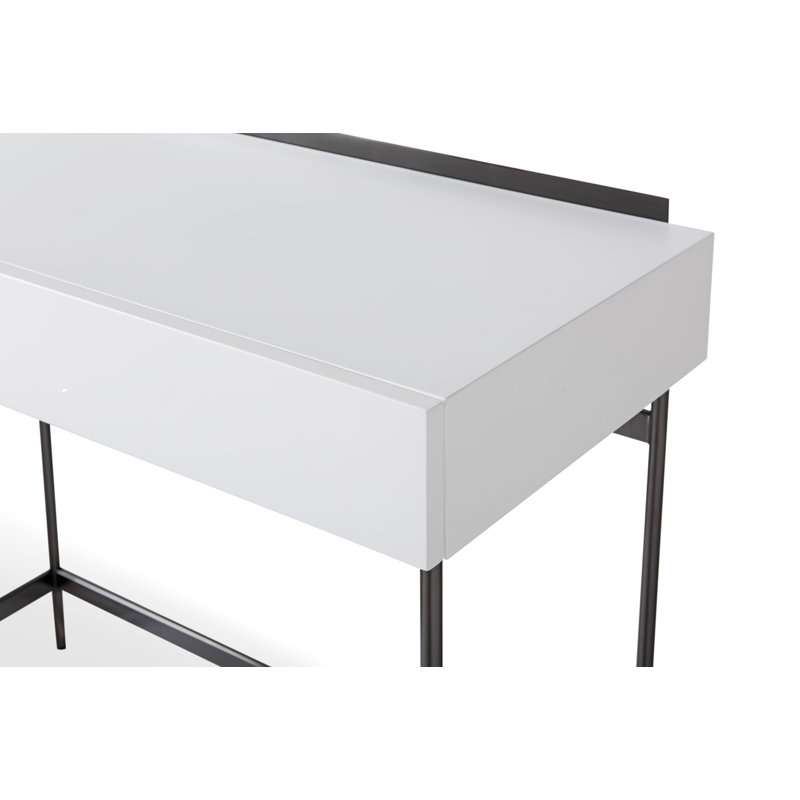 Nicholls Dressing Table, Dark Chrome/White