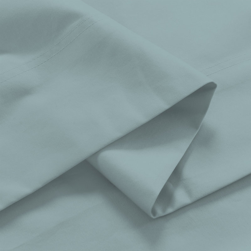 Ensemble de draps légers en mélange de coton brossé infroissable, Ensemble de draps pour lit simple TG + un drap-hou, Aqua