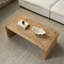 Table basse rectangulaire en bois récupéré, table basse à pieds latéraux en U en bois massif rustique, table basse minimaliste de style campagnard pour le salon