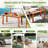 35.5" Wooden Coffee Table W/slatted Tabletop Rectangular Outside Table For Deck