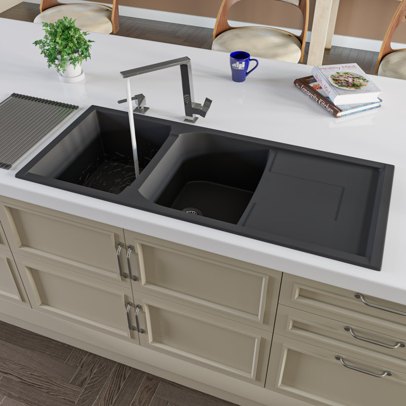 45.69'' L Single Bowl Granite Kitchen Sink