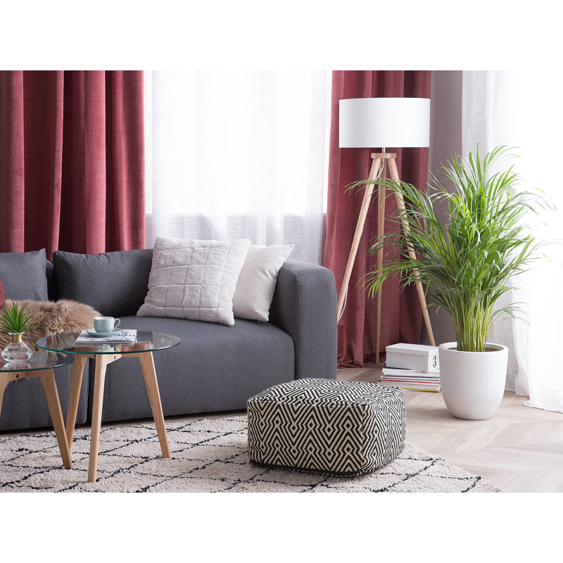 Abbeville 50cm Wide Square Geometric Pouffe Ottoman