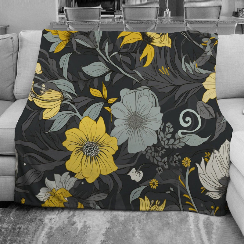 Machine Printed Throw Blanket, 51" W x 60" L, 1.8