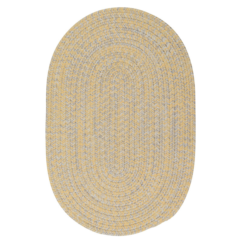 Tapis réversible intérieur / extérieur Wolfsbrug - jaune, Ovale 2 pi 3 po x 3 pi 10 po