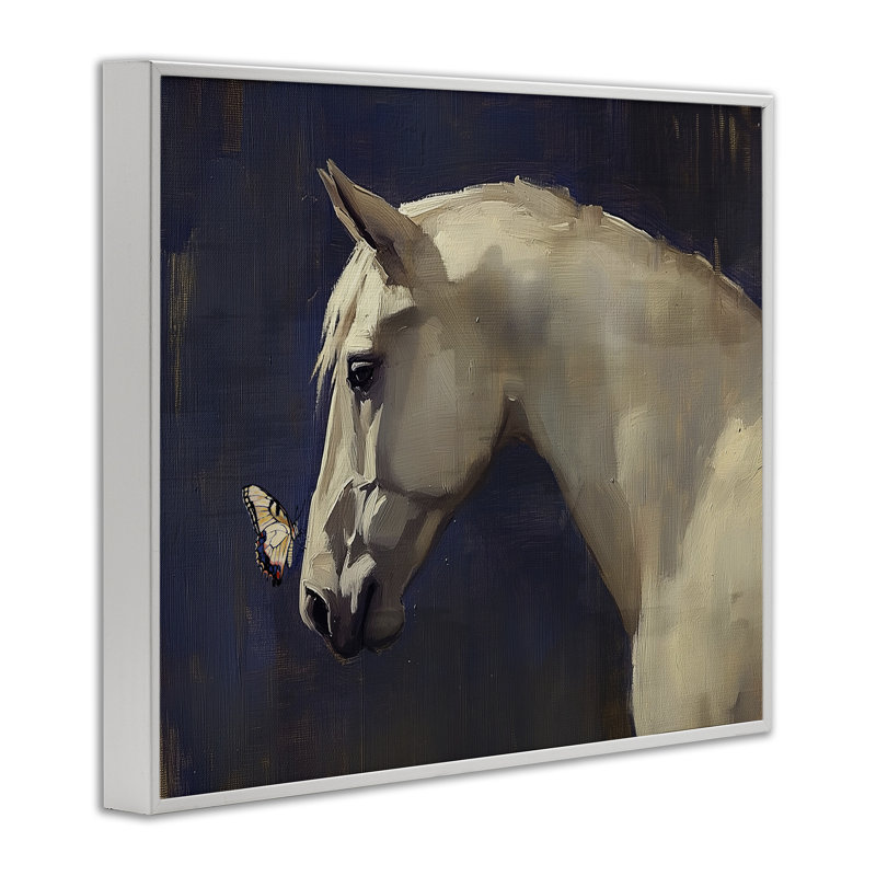 Giclée encadrée «Peaceful Meeting Horse & Butterfly», conception par Svetlana Aleynikova, H 24 po x l 30 po