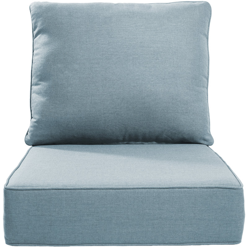 Ensemble de coussin de siège et de dossier en polyester résistant aux intempéries Deb, 1, L 24 po x P 24 po, Bleu