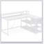 Bureau de bureau en L de 55 pouces avec élévateur de moniteur, tiroirs et tablettes de rangement, bureau d'ordinateur de coin pour les petits espaces, table d'écriture de style maison de campagne