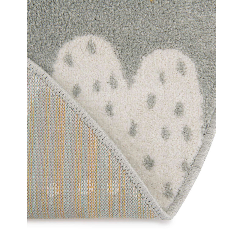 Tapis pour enfant Whimsy, Rond 5 pi 3 po, Gris