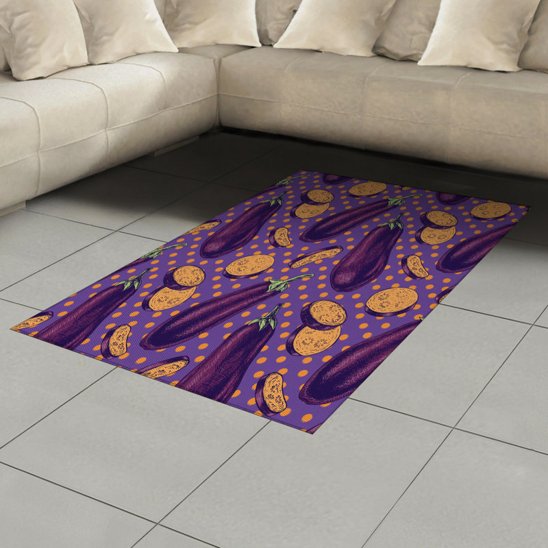 Tapis décoratif aubergine, Rectangle— 4 pi x 5 pi 8 po