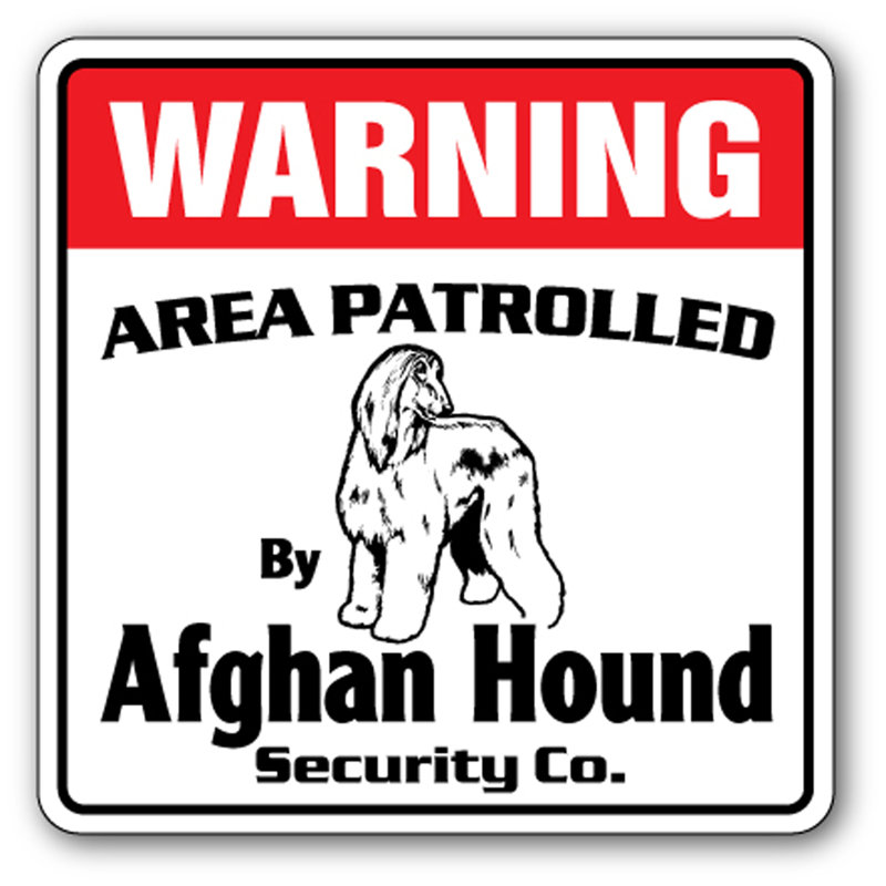 Panneau «Bahe Beware of Afghan Hound», H 6 po x l 9 po x P 0,1 po