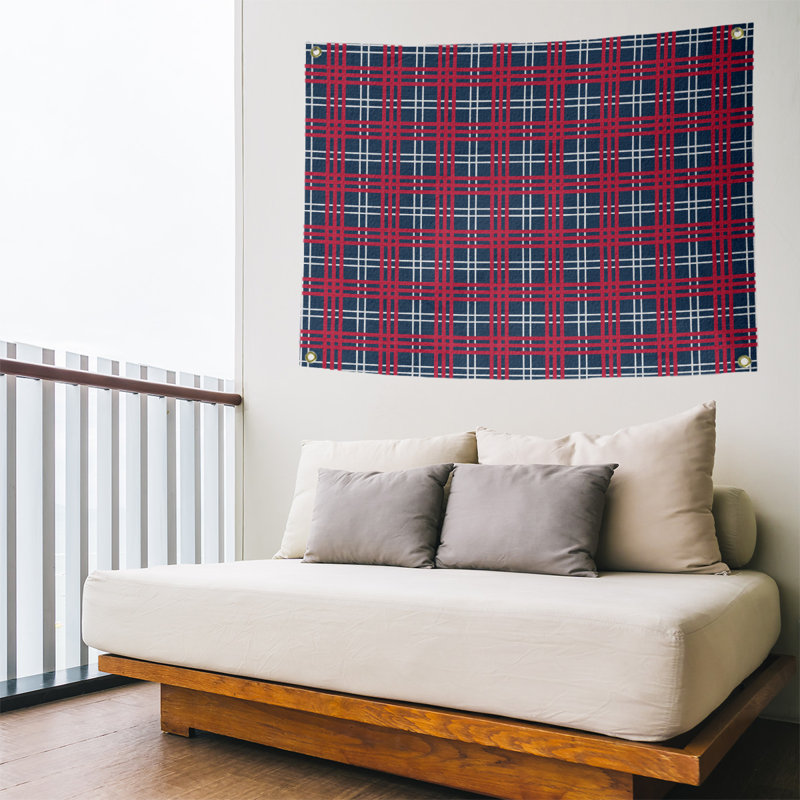 Tapisserie de luxe en polyester New England, H 50 po x l 59 po, Bleu / blanc / rouge