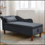 Chaise longue d'intérieur avec rangement et coussin rembourré à accoudoirs roulés de style Chesterfield pour dormir et se détendre-653963723