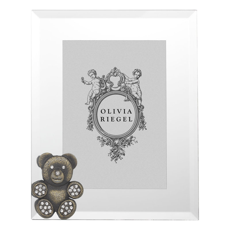 Teddy Bear 4" x 6" Picture Frame, Gold/White, 5" x 7"