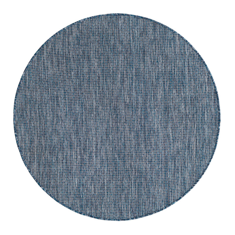 Avaughn Blue Indoor/Outdoor Area Rug, Round 4'