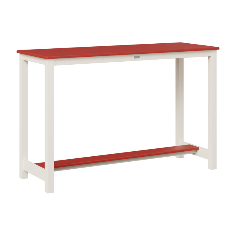 Berlin Gardens Balcony Aluminum Bar Table, Scarlet Red, 38.5" H x 60" W x 22" D