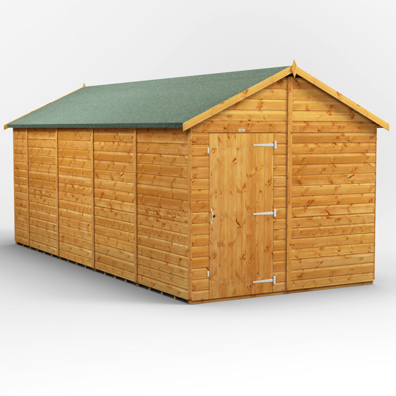 Powersheds 18 x 8ft Timber Tongue & Groove Windowless Apex Garden Shed