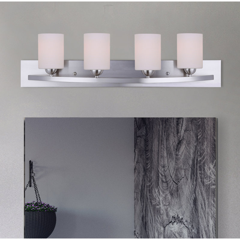 Luminaire à 4 lumières pour meuble-lavabo Custer, Étain brossé
