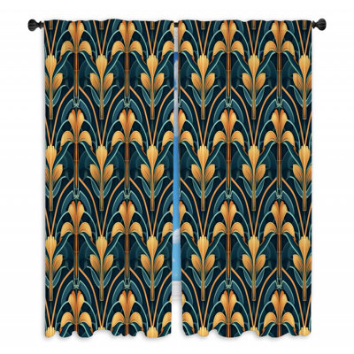 Paire de rideaux obscurcissant en polyester Deundrae