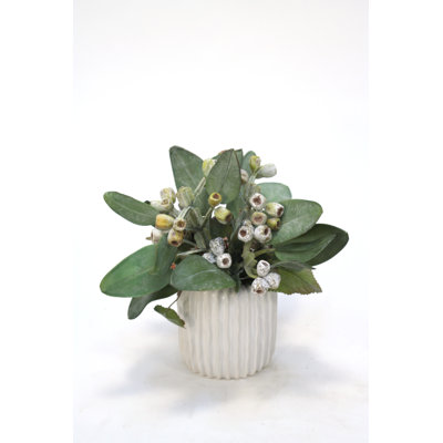 12'' Faux Eucalyptus Plant in Ceramic Vase