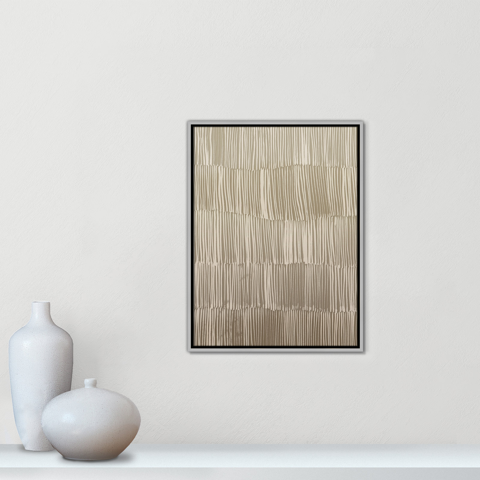Linear Calm I Print by , 25.5" H x 19.5" W, Silver Floater