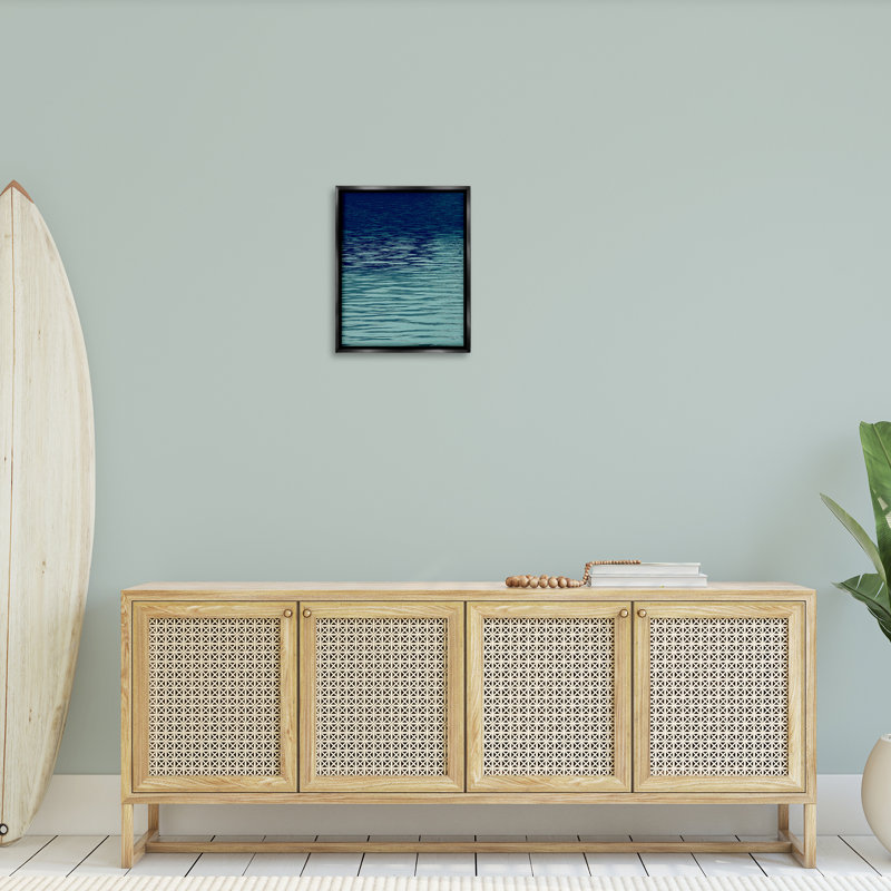  "Ocean Ripples Gradient", art mural encadré par Maggie Olsen, Cadre flottant noir de jais, H 21 po x l 17 po