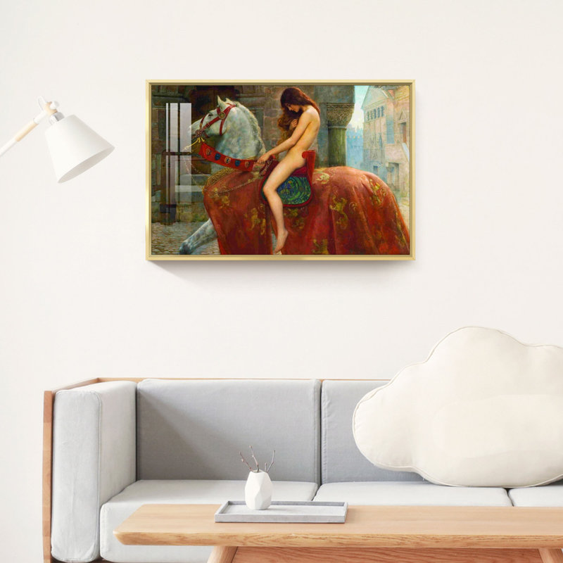 «Lady Godiva» par John Collier - Peinture sur toile encadrée, H 12 po x l 16 po x P 1,3 po, Encadrement doré