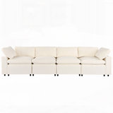 Upholstered Modular Sofa with with Storage Space, USB Charge Ports,Wireless Charging and Built-in Bluetooth Speaker in Arm